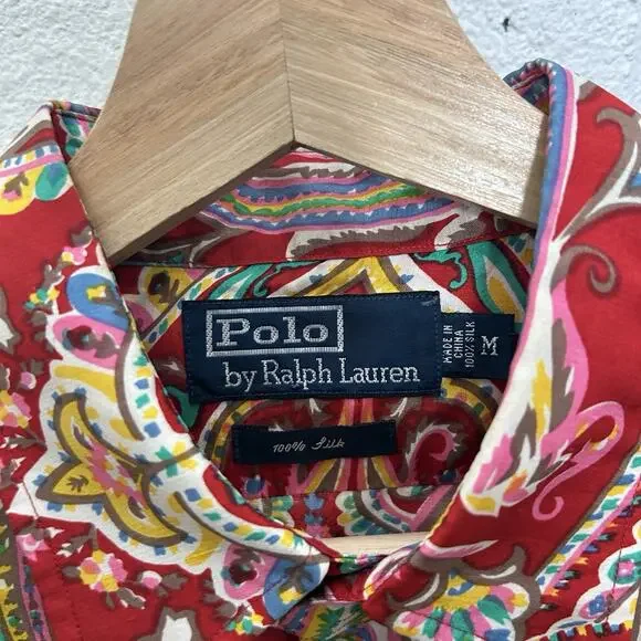 Vintage Polo Ralph Lauren 100% Silk Button-Down “Paisley”